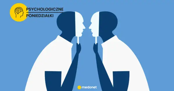 Dwie postacie trzymają maski, jedna z nich może być odrzuconym socjopatą, ukrywającym swoje prawdziwe oblicze.